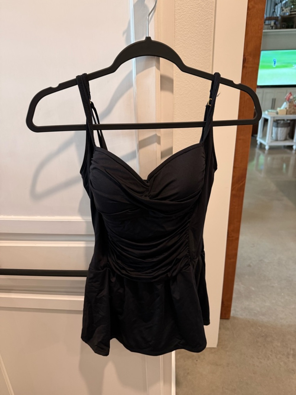 La Blanca Black Swimdress with Ruched Bodice